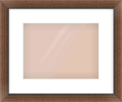 Brown Flat Frame for 28 × 21cm artwork, with Smooth White Single Mount