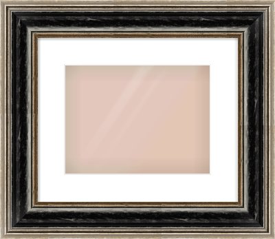 Black & Champagne Silver Spoon Frame for 28 × 21cm artwork, with Smooth White Single Mount