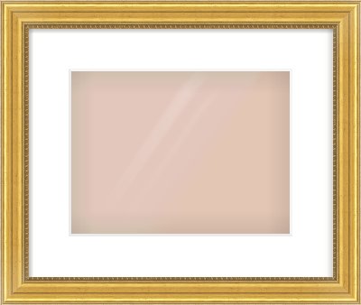 Gold Spoon Frame for 28 × 21cm artwork, with Smooth White Single Mount
