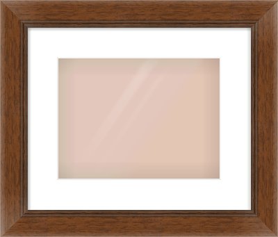 Brown Flat Frame for 28 × 21cm artwork, with Smooth White Single Mount