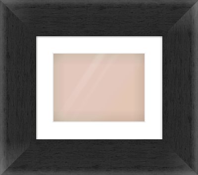 Black Flat Frame for 28 × 21cm artwork, with Smooth White Single Mount