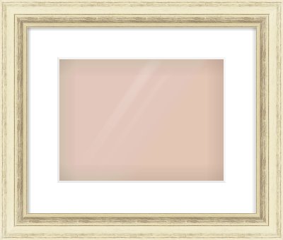 Ivory Distressed Frame for 28 × 21cm artwork, with Smooth White Single Mount