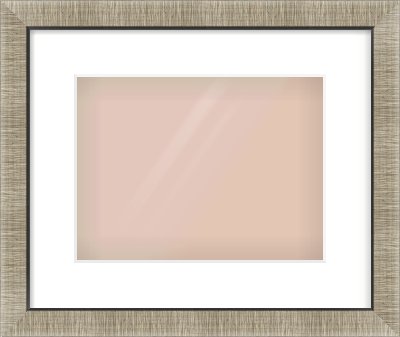 Silver & Black Sided Flat Frame for 28 × 21cm artwork, with Smooth White Single Mount