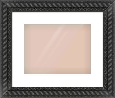 Black/Gold Dome Frame for 28 × 21cm artwork, with Smooth White Single Mount