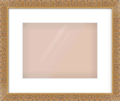 Gold Scoop Frame for 28 × 21cm artwork, with Smooth White Single Mount