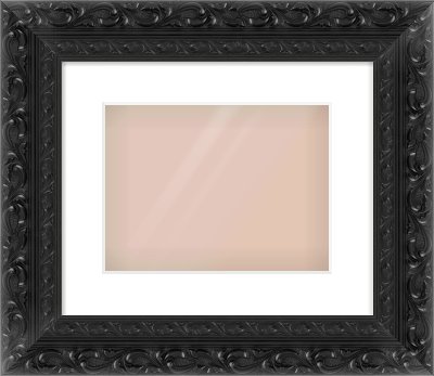 Black Reverse Frame for 28 × 21cm artwork, with Smooth White Single Mount