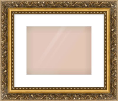 Gold Scoop Frame for 28 × 21cm artwork, with Smooth White Single Mount