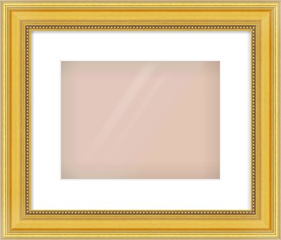 Gold Spoon Frame for 28 × 21cm artwork, with Smooth White Single Mount