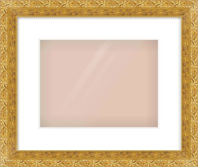 Gold Spoon Frame for 28 × 21cm artwork, with Smooth White Single Mount