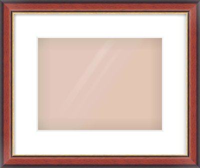 Brown Cushion Frame for 28 × 21cm artwork, with Smooth White Single Mount