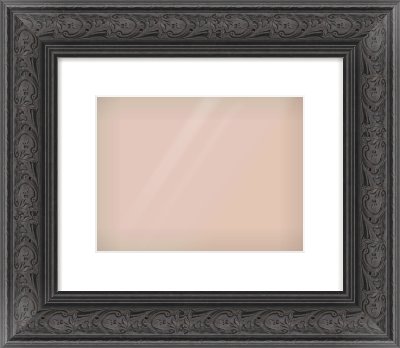 Black Spoon Frame for 28 × 21cm artwork, with Smooth White Single Mount