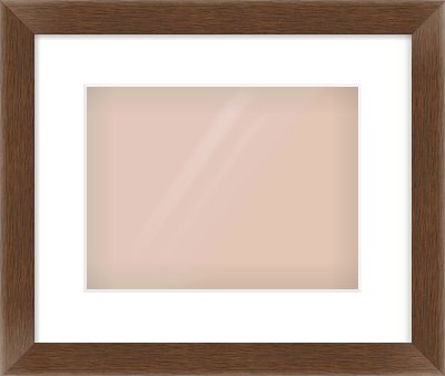 Brown Flat Frame for 28 × 21cm artwork, with Smooth White Single Mount