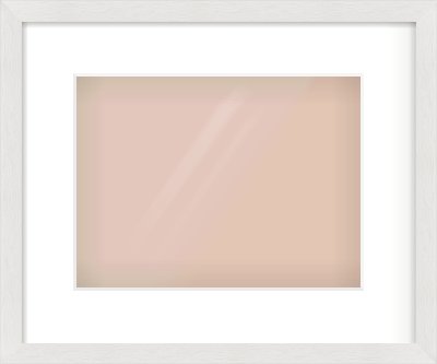White Flat Frame for 28 × 21cm artwork, with Smooth White Single Mount