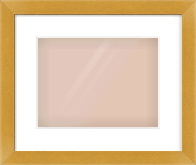 Gold Flat Frame for 28 × 21cm artwork, with Smooth White Single Mount