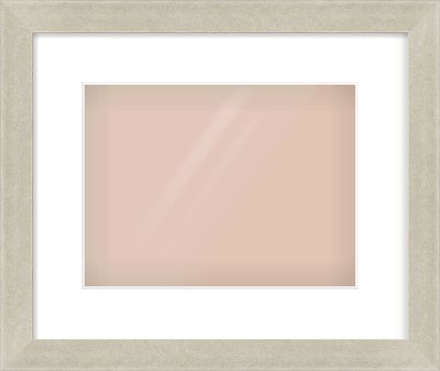 Silver Flat Frame for 28 × 21cm artwork, with Smooth White Single Mount
