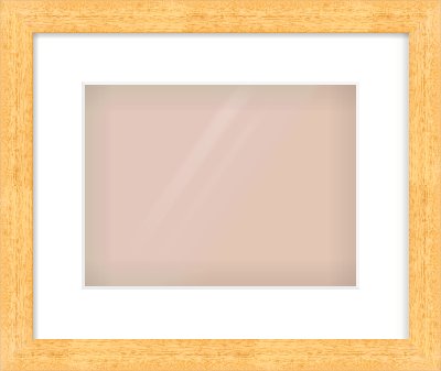 Oak Effect Flat Frame for 28 × 21cm artwork, with Smooth White Single Mount