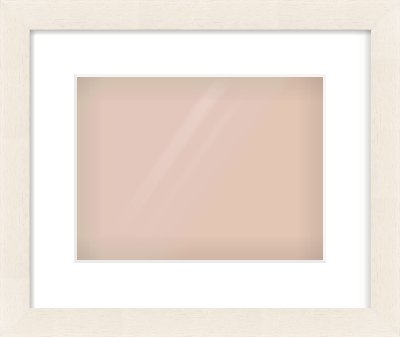 White Flat Frame for 28 × 21cm artwork, with Smooth White Single Mount