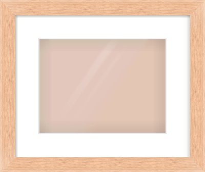 Oak Effect Flat Frame for 28 × 21cm artwork, with Smooth White Single Mount
