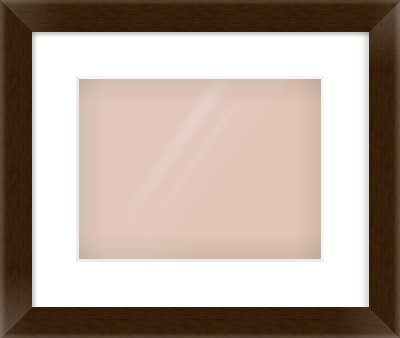 Wenge Stained Flat Frame for 28 × 21cm artwork, with Smooth White Single Mount