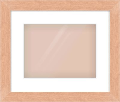 Oak Effect Flat Frame for 28 × 21cm artwork, with Smooth White Single Mount