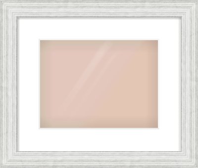 Silver Foil Flat Frame for 28 × 21cm artwork, with Smooth White Single Mount