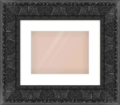 Black Scoop Frame for 28 × 21cm artwork, with Smooth White Single Mount