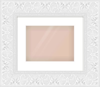 White Scoop Frame for 28 × 21cm artwork, with Smooth White Single Mount