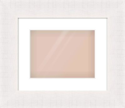 Rough Cut Effect Flat Frame for 28 × 21cm artwork, with Smooth White Single Mount