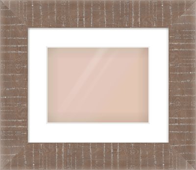 Rough Cut Effect Flat Frame for 28 × 21cm artwork, with Smooth White Single Mount