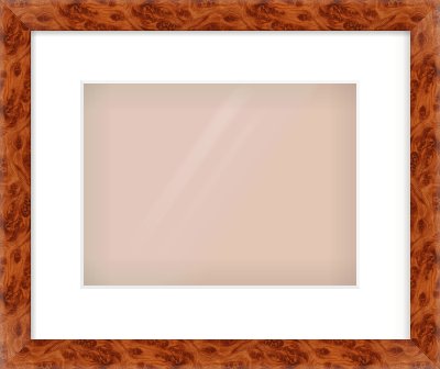 Brown Flat Frame for 28 × 21cm artwork, with Smooth White Single Mount