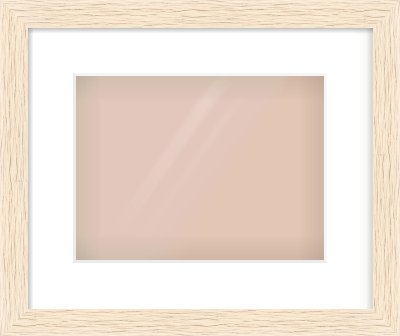 Ivory Flat Frame for 28 × 21cm artwork, with Smooth White Single Mount