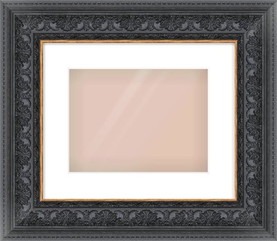Black Reverse Frame for 28 × 21cm artwork, with Smooth White Single Mount