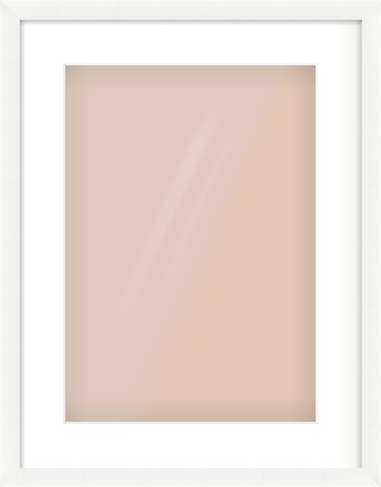 White Wood Grain Flat Frame for 297 × 420mm artwork, with Smooth White Single Mount