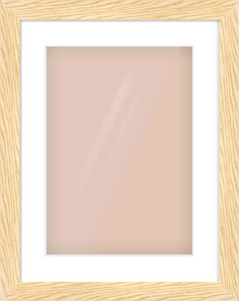 Natural Wood Reverse Frame for 297 × 420mm artwork, with Smooth White Single Mount