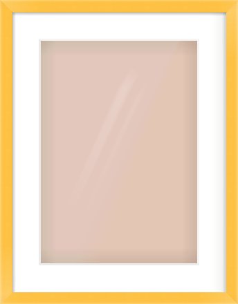 Yellow Paint Flat Frame for 297 × 420mm artwork, with Smooth White Single Mount