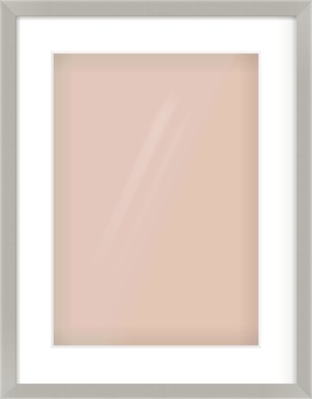 Grey Flat Frame for 297 × 420mm artwork, with Smooth White Single Mount