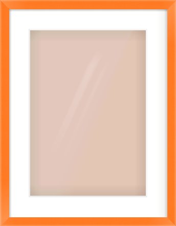 Orange Paint Flat Frame for 297 × 420mm artwork, with Smooth White Single Mount