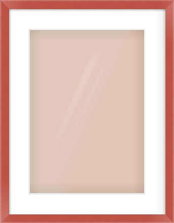 Red Paint Flat Frame for 297 × 420mm artwork, with Smooth White Single Mount