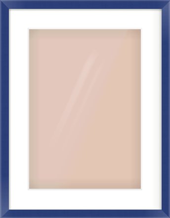 Blue Paint Flat Frame for 297 × 420mm artwork, with Smooth White Single Mount