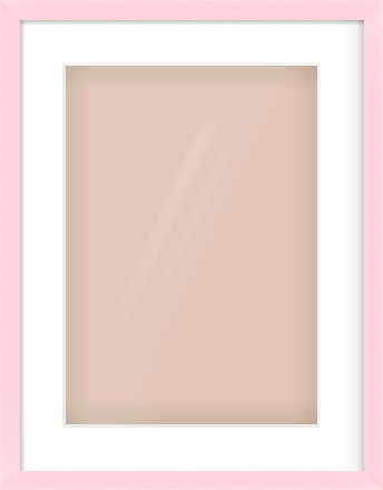 Pink Paint Flat Frame for 297 × 420mm artwork, with Smooth White Single Mount
