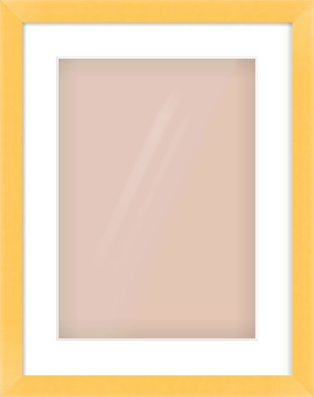 Yellow Paint Flat Frame for 297 × 420mm artwork, with Smooth White Single Mount