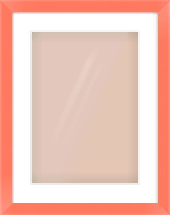 Orange Paint Flat Frame for 297 × 420mm artwork, with Smooth White Single Mount