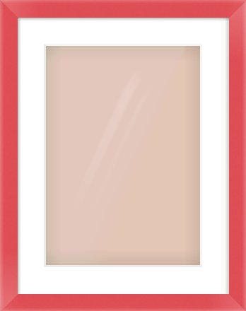 Red Paint Flat Frame for 297 × 420mm artwork, with Smooth White Single Mount
