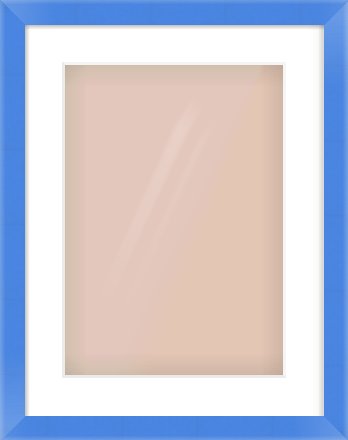 Light Blue Paint Flat Frame for 297 × 420mm artwork, with Smooth White Single Mount