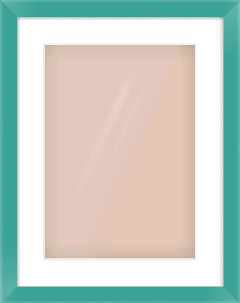 Green Paint Flat Frame for 297 × 420mm artwork, with Smooth White Single Mount