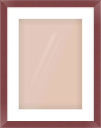 Maroon Paint Flat Frame for 297 × 420mm artwork, with Smooth White Single Mount