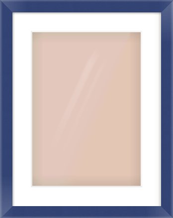 Blue Paint Flat Frame for 297 × 420mm artwork, with Smooth White Single Mount