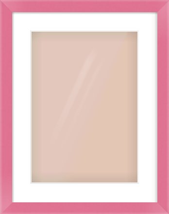 Pink Paint Flat Frame for 297 × 420mm artwork, with Smooth White Single Mount