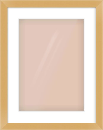 Matte Gold Flat Frame for 297 × 420mm artwork, with Smooth White Single Mount