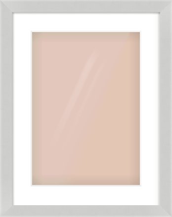 Matte Silver Flat Frame for 297 × 420mm artwork, with Smooth White Single Mount